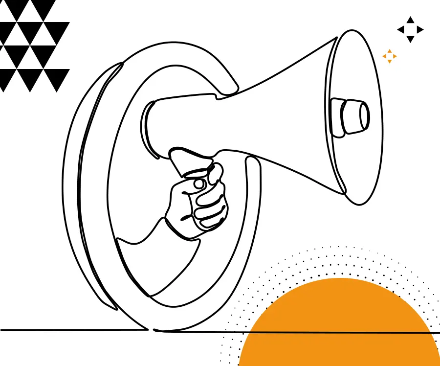 actualité information dessin d'un haut parleur pour une actualité d'information